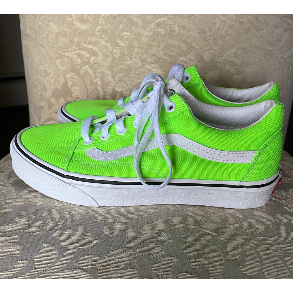 VANS Old Skool Neon Green Gecko Women's Size 6.5/ Men's 5 Sneaker Shoe 508731